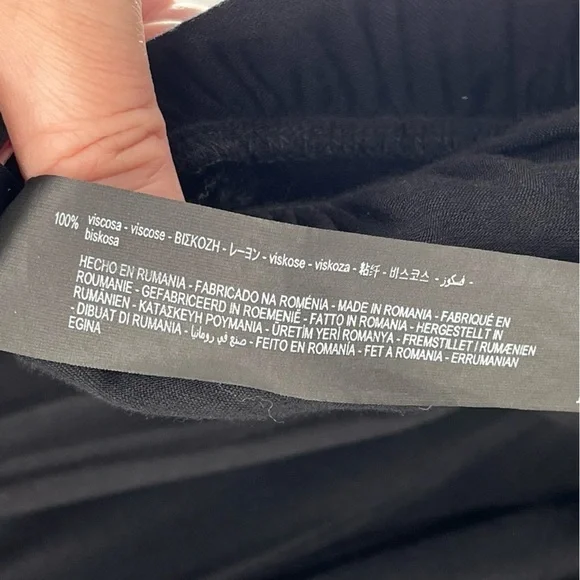 Zara Woman Black Silky Ruffle Tunic Dress Size XS - Picture 11 of 11